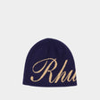 RHUDE Urban Chic Blue Beanie for Men