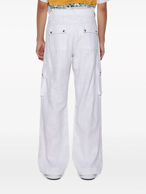 RHUDE White Linen Cargo Pants for Men - SS24 Collection