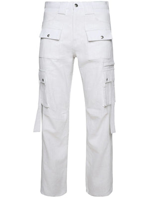 RHUDE White Linen Cargo Pants for Men - SS24 Collection