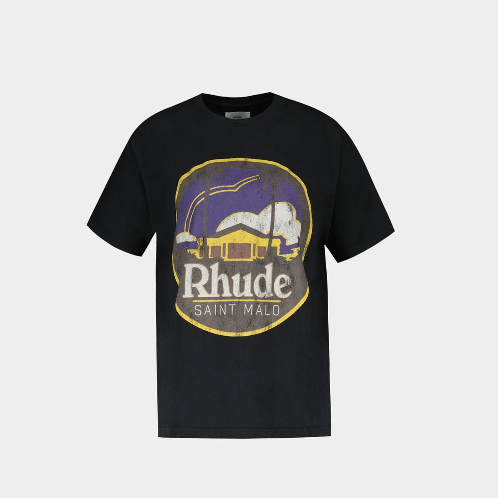 RHUDE Black Unisex T-Shirt for the SS24 Season