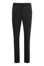 MAX MARA Black Wool Straight-Leg Trousers with Satin Details for Women