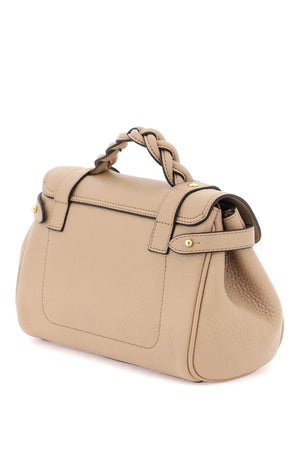 MULBERRY Mini Textured Leather Top-Handle Handbag with Braided Strap and Iconic Gold-Tone Closure