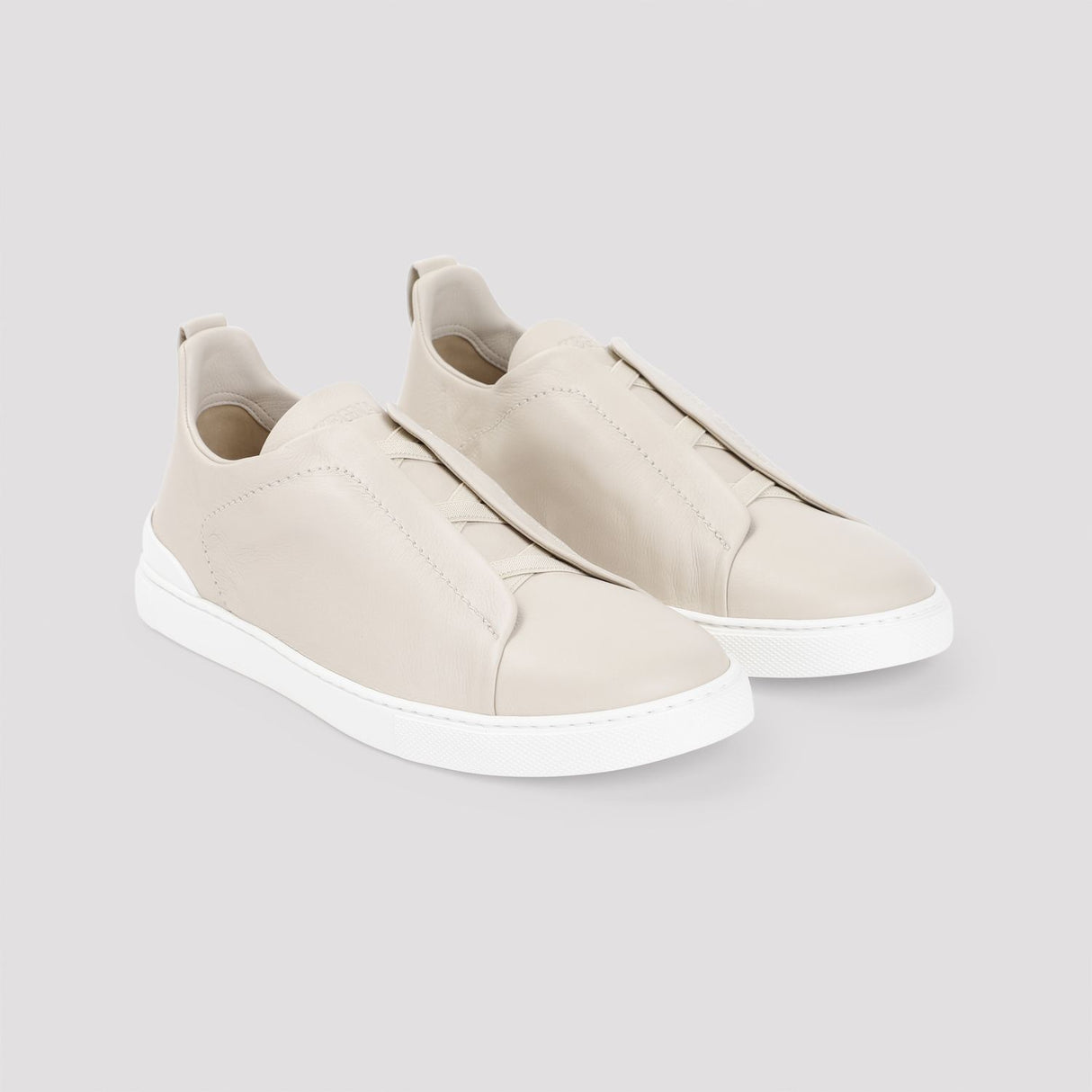 ZEGNA Triple Stitch Leather Sneakers for Men