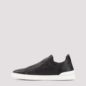 ZEGNA Triple Stitch Leather Sneakers for Men