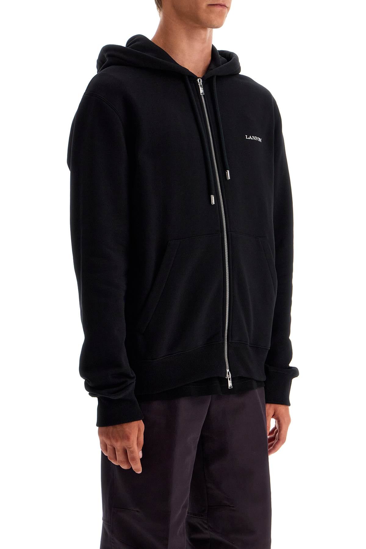 LANVIN Men's Hooded Zip-Up Sweatshirt