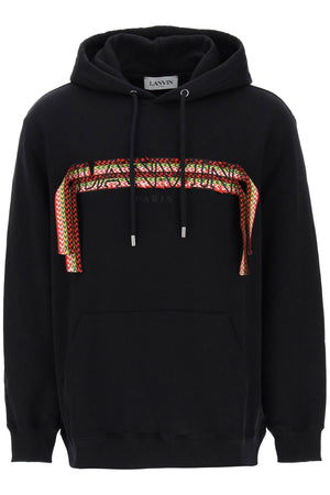 LANVIN Men's Black Oversize Cotton Hoodie for FW23