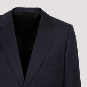 LANVIN Men's Blue Wool Jacket for SS23 Collection