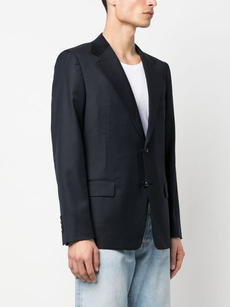 LANVIN Navy Single-Breasted Wool Jacket for Men