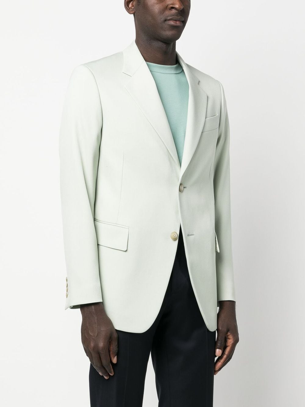 LANVIN Men's Single Breasted Wool Blazer in Green - SS24 Collection