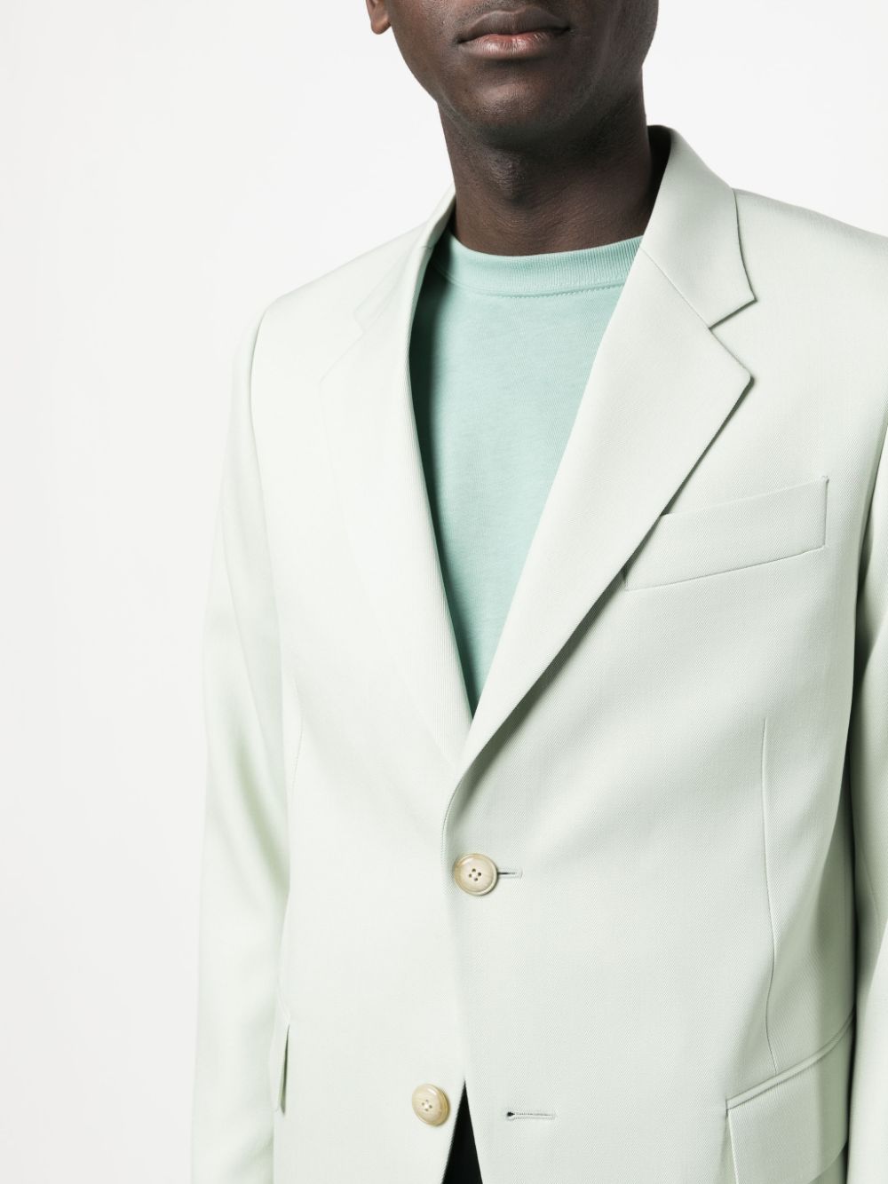 LANVIN Men's Single Breasted Wool Blazer in Green - SS24 Collection