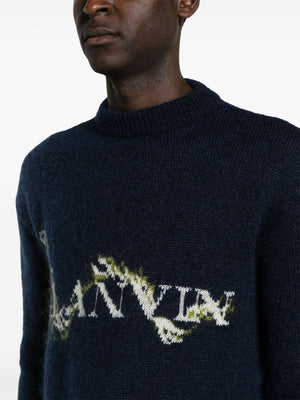 LANVIN Men's Thunder Mohair Mock Neck Knitwear for SS24