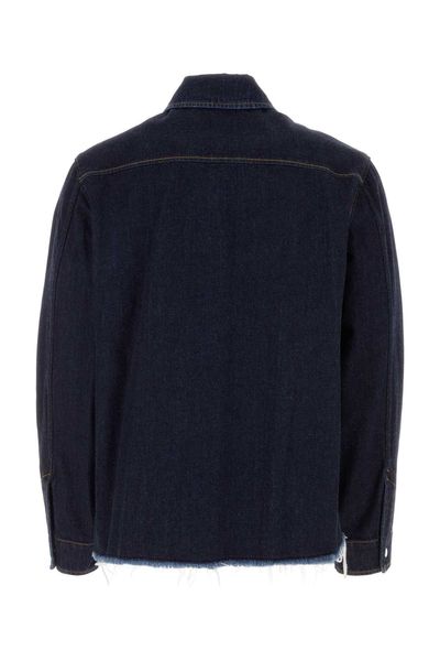 LANVIN Stylish Men's Navy Blue Long Sleeved Jacket for Casual and Celebratory Events