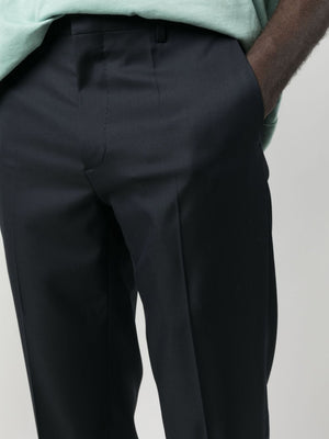 Pants for Men - Navy Blue Straight-Leg Tailored Trousers