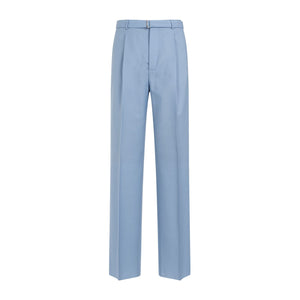 LANVIN Light Blue Wide-Leg Tailored Trousers for Men