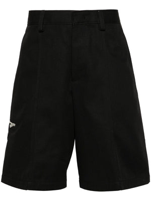 LANVIN Men's Black Chino Shorts for SS24