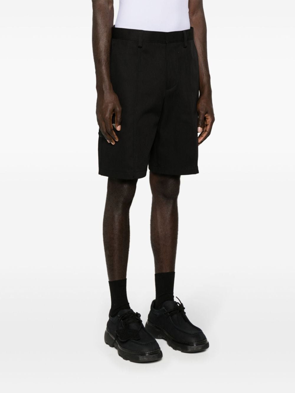 LANVIN Men's Black Chino Shorts for SS24