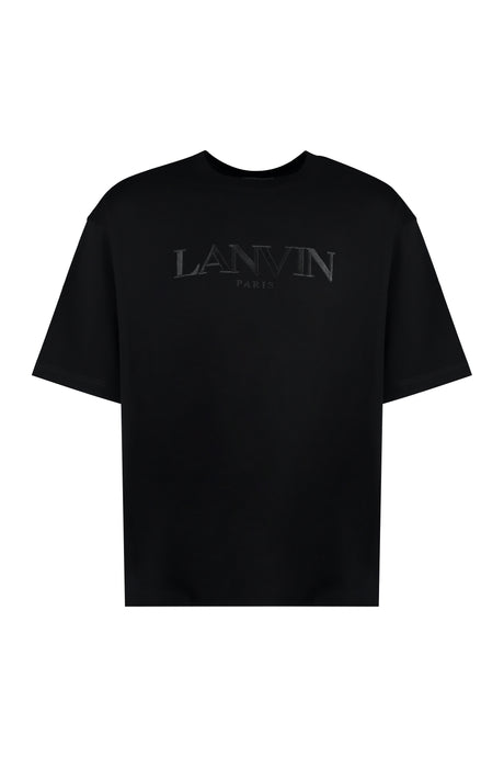 LANVIN Men's Black Logo Cotton T-Shirt