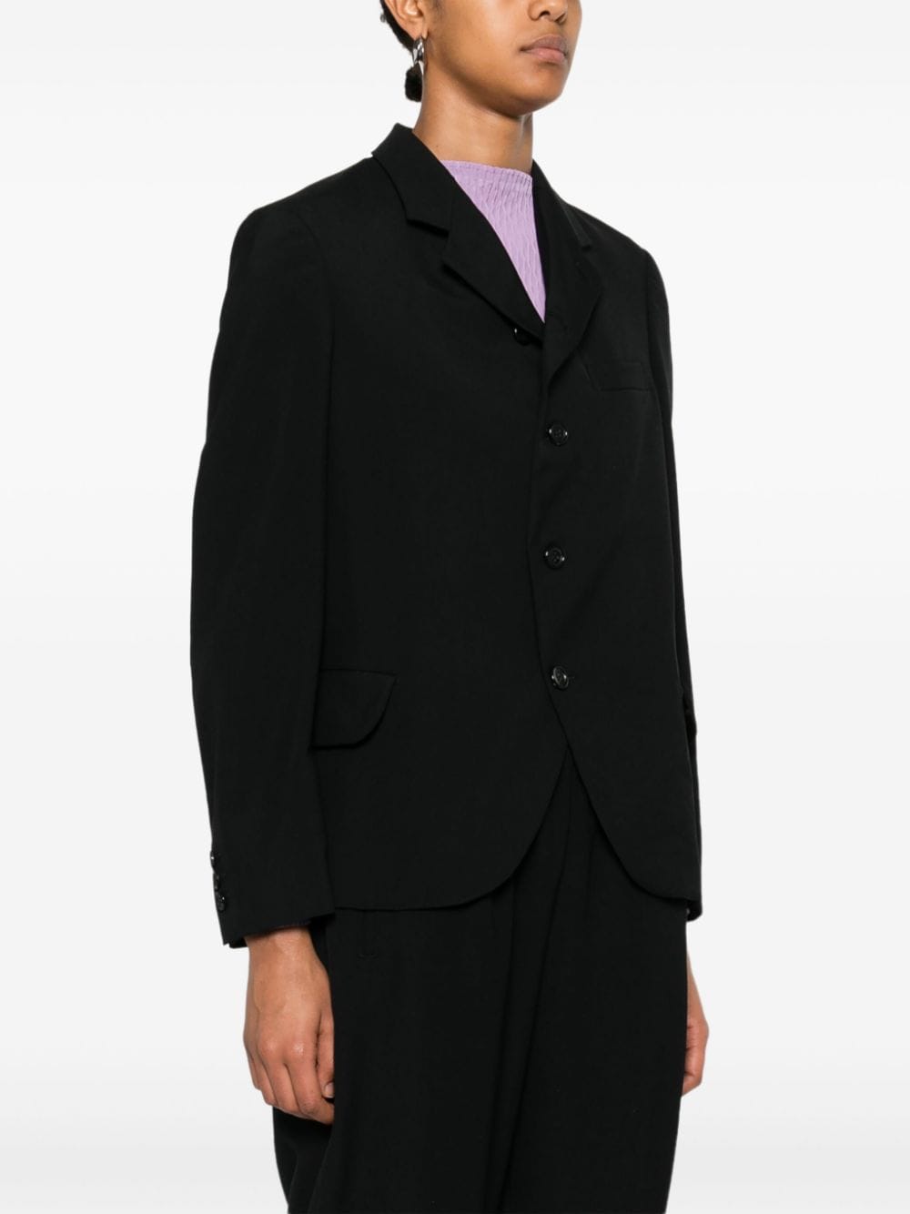 COMME DES GARÇONS Women's Classic Black Wool Single-Breasted Jacket