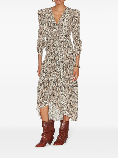 ISABEL MARANT Gathered Silk Blend Midi Dress for Women