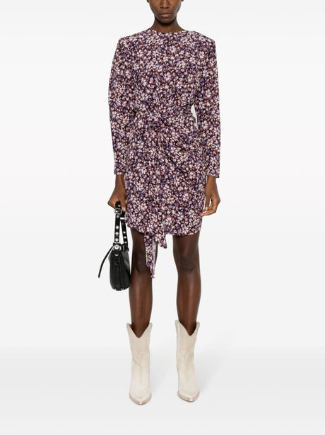 Asymmetrical Dress in Purple and Orange for Fall/Winter 23