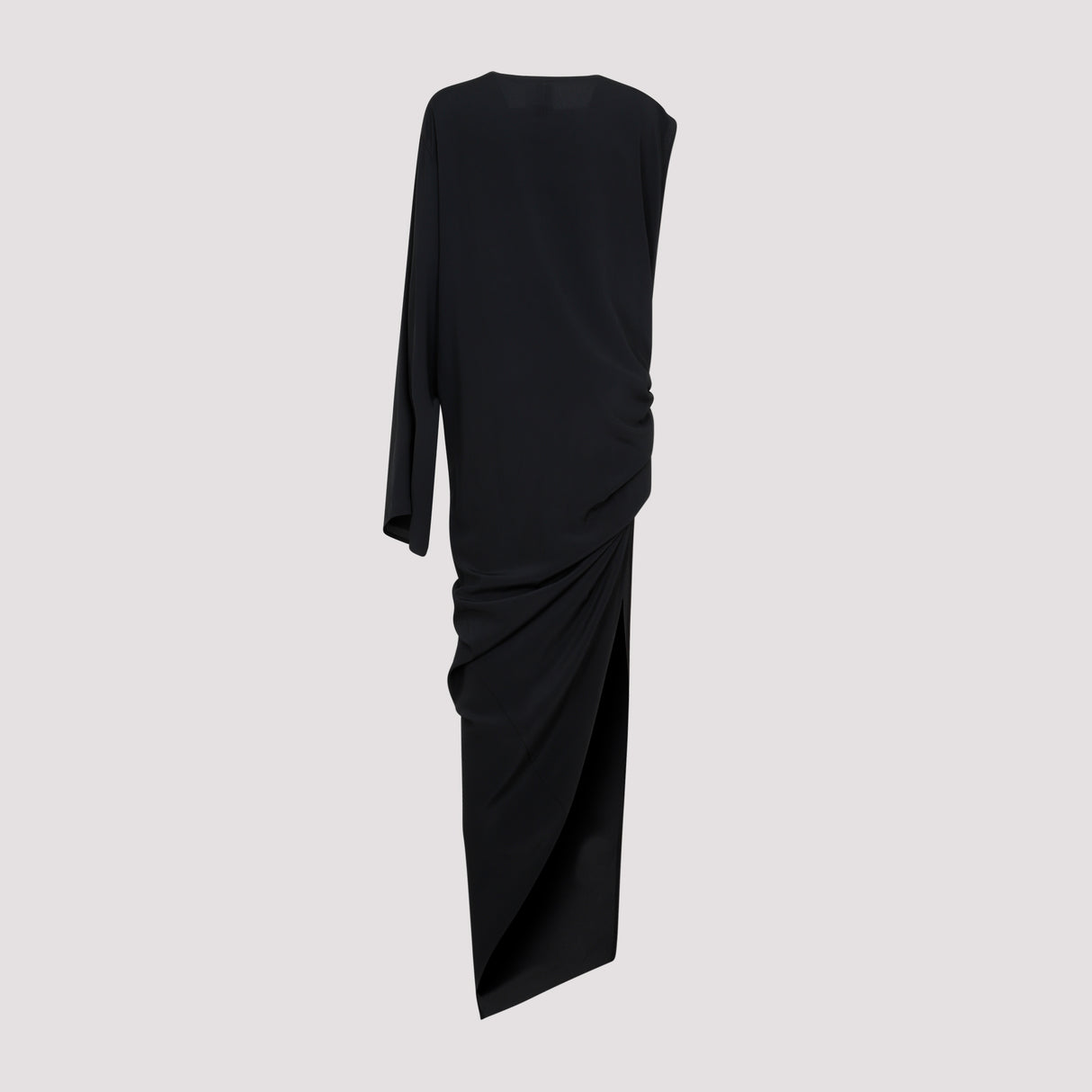 فستان أسود أنيق للنساء مصنوع من مزيج فاخر من الأقمشة