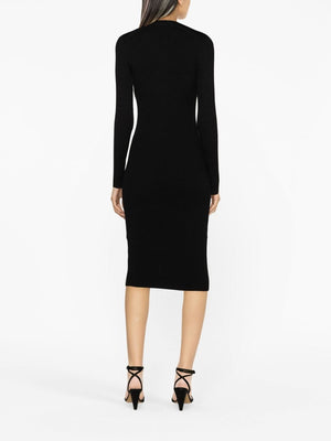 ISABEL MARANT Elegant Black Wool-Blend Midi Dress for Women - FW23