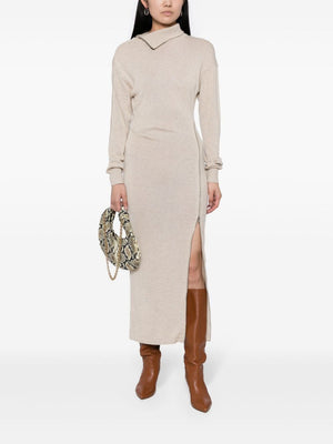 ISABEL MARANT Beige Knit Wool Dress for Women - FW23