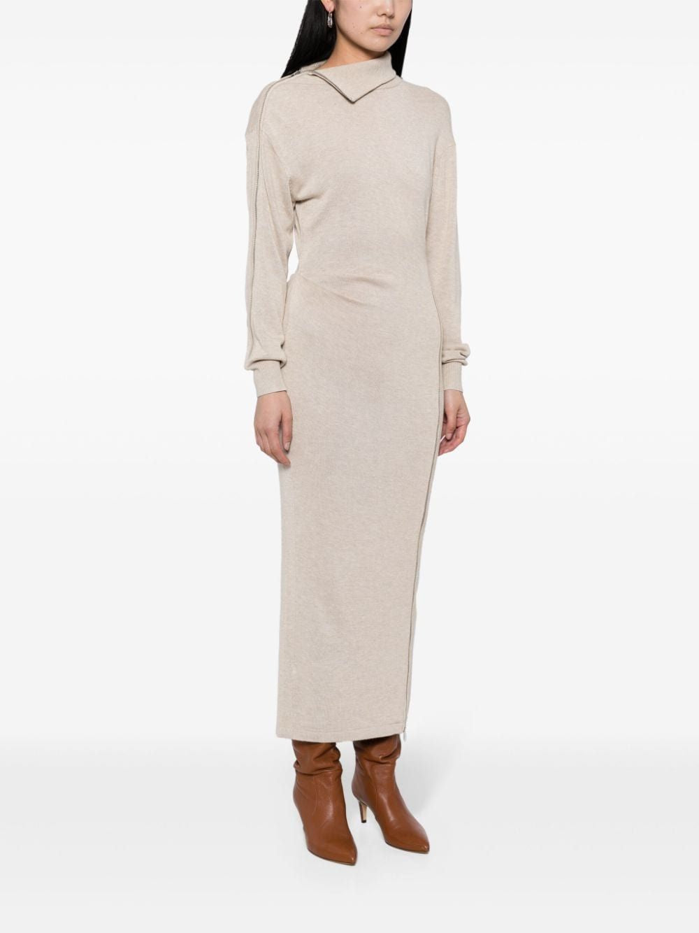 ISABEL MARANT Beige Knit Wool Dress for Women - FW23