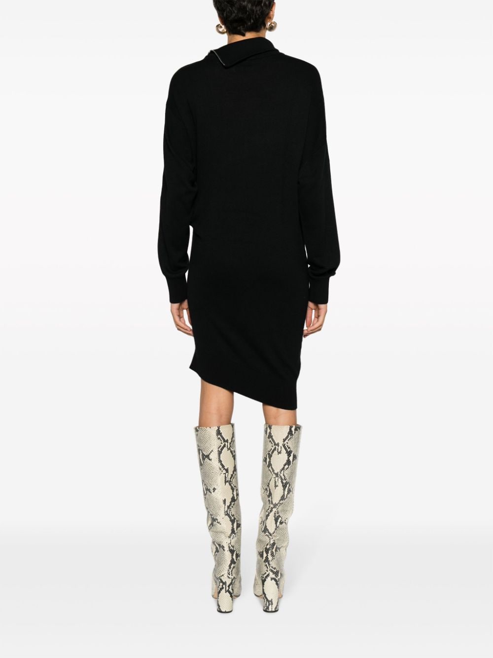 ISABEL MARANT Black Asymmetrical Knit Dress for Women - FW23 Collection