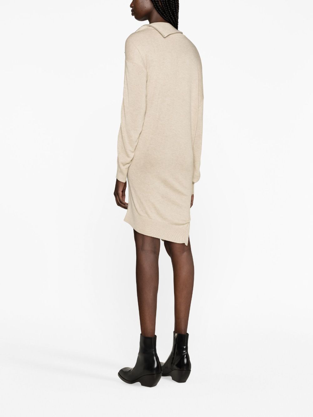 ISABEL MARANT Beige Asymmetric-Hem Jumper Dress for Women, Fall/Winter 2024