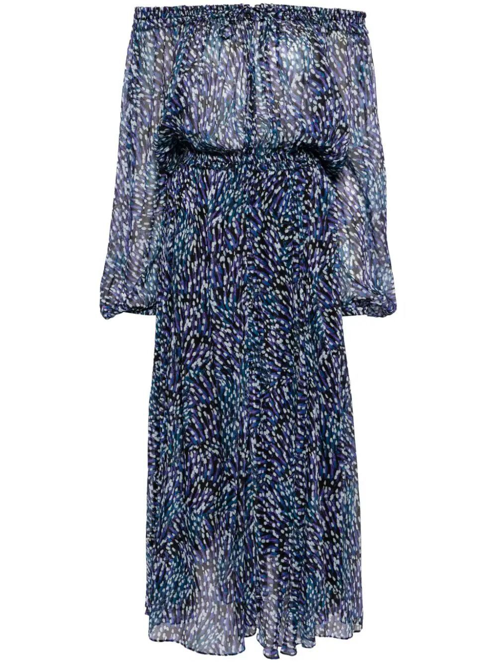 فستان أزرق بأكتاف مكشوفة للنساء - مجموعة SS24