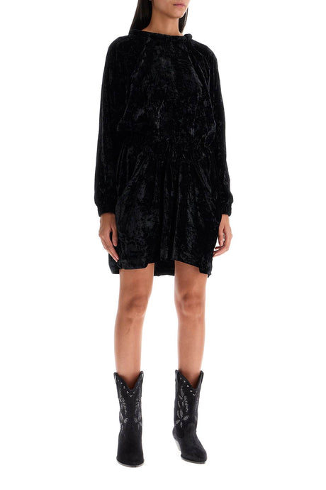 ISABEL MARANT Chic Velvet Mini Dress with Padded Neck - Relaxed Fit