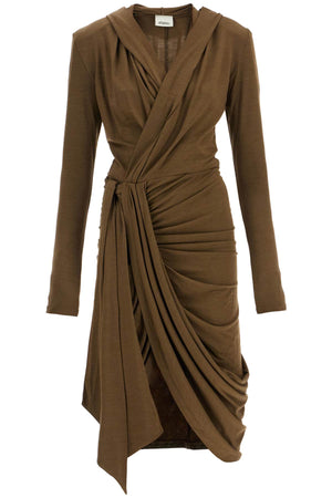 ISABEL MARANT Asymmetrical Mini Dress with Hood and Waist Tie