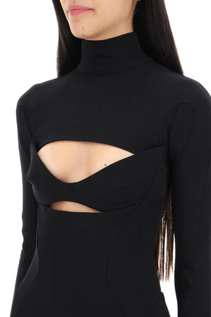 MUGLER Black Cut-Out Bust Mini Dress for Women - The Perfect Statement Piece