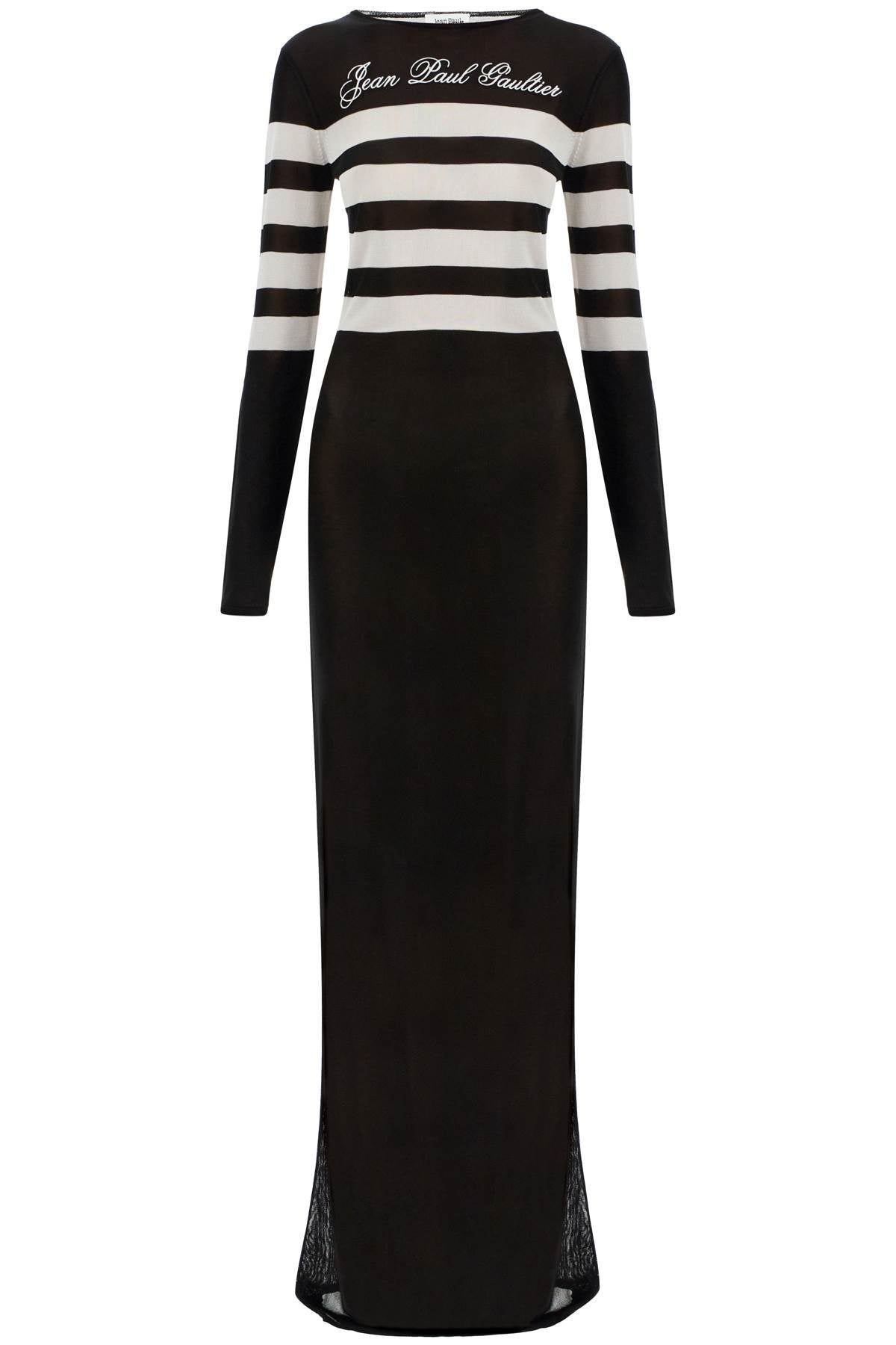 JEAN PAUL GAULTIER Signature Striped Knit Maxi Column Dress - Size XS