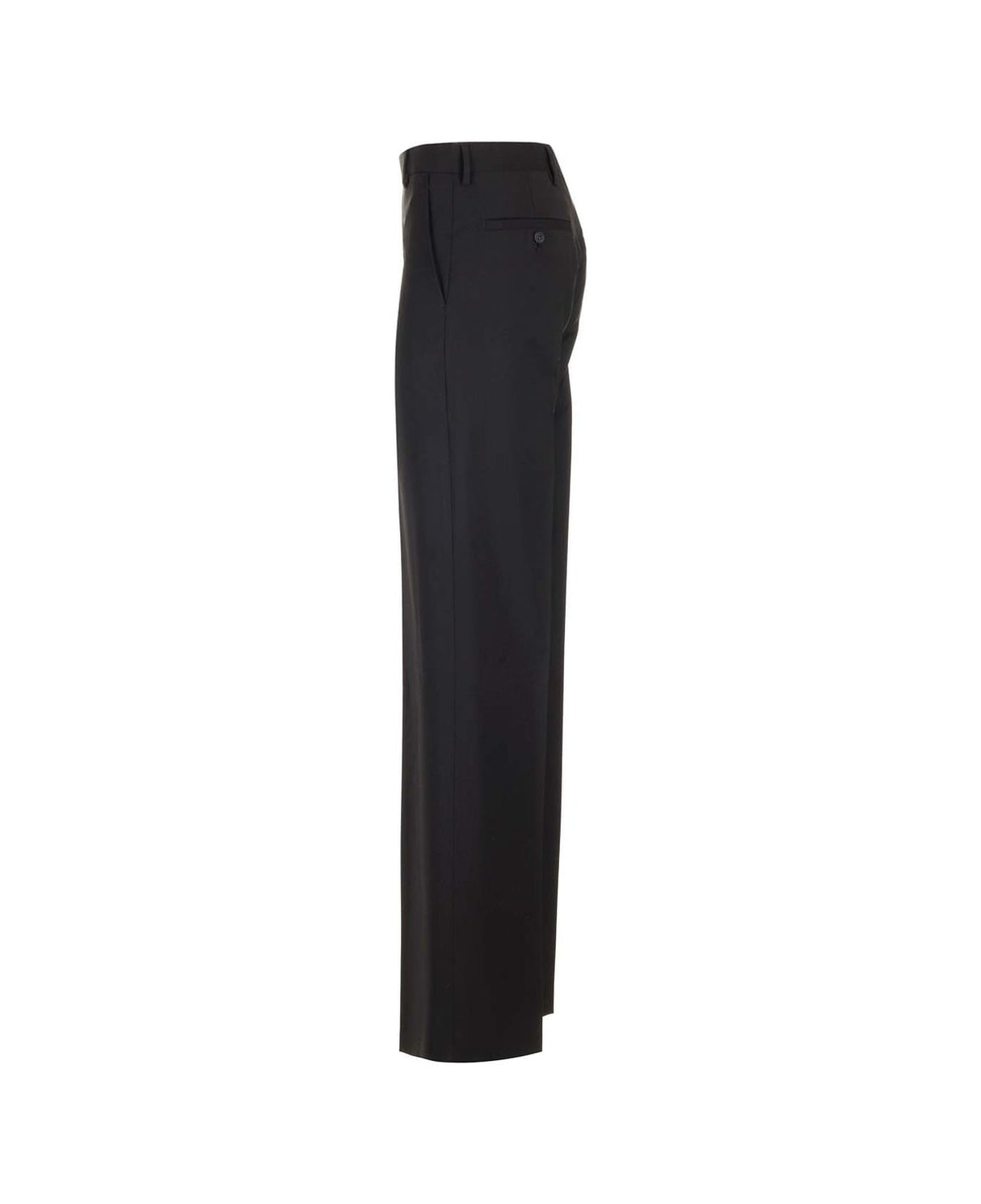 RICK OWENS High-Waisted Straight Cut Wool Pants for Women