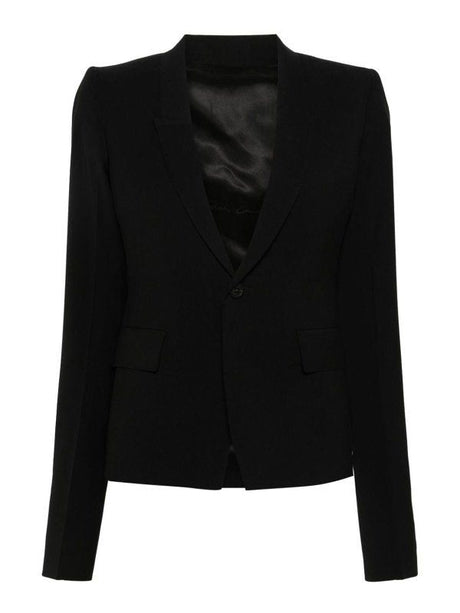 RICK OWENS Fitted Women's Wool Jacket with Button Closure