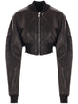 RICK OWENS Mini Cropped Leather Bomber Jacket