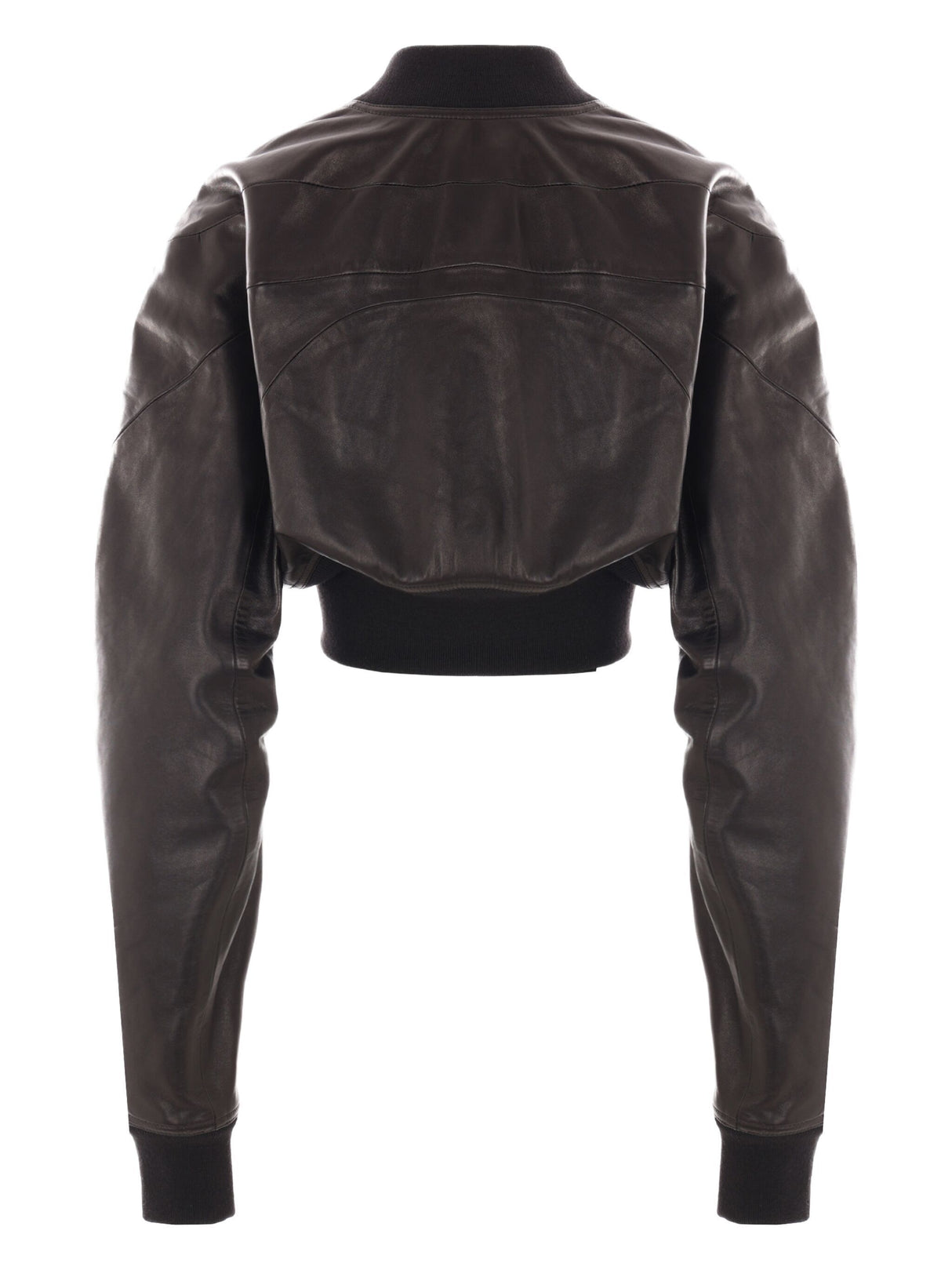 RICK OWENS Mini Cropped Leather Bomber Jacket