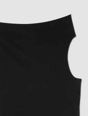 RICK OWENS One-Shoulder Asymmetrical Top - Close-Fitting Design