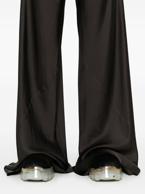 RICK OWENS Floor-Length Straight Leg Trousers with Elasticated Waistband