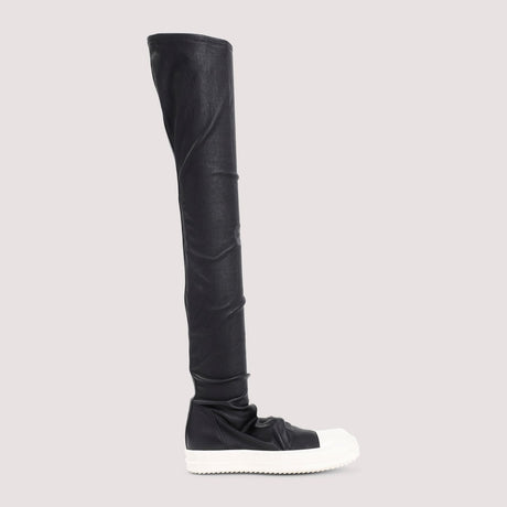 RICK OWENS Sleek Knee-High Leather Sneaker Boots