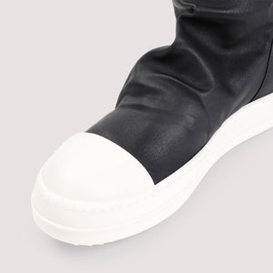 RICK OWENS Sleek Knee-High Leather Sneaker Boots