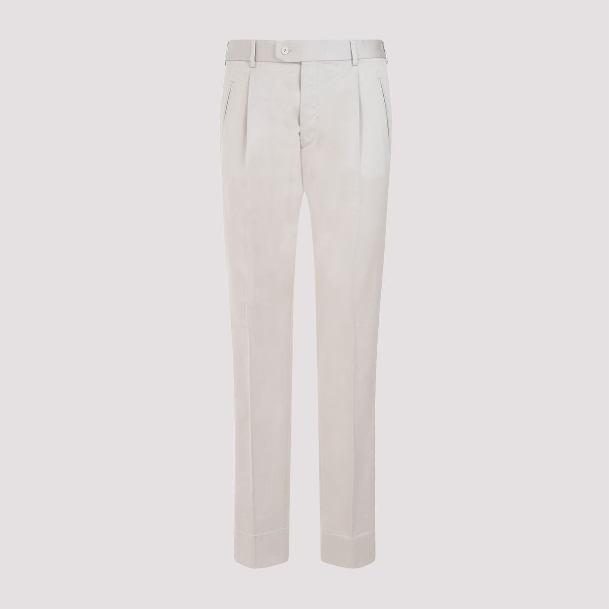 BRIONI SS24 Men's Cotton Pants in Nude & Neutrals