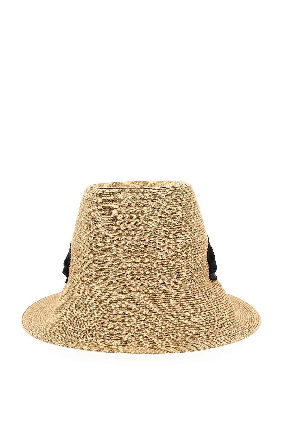 ROGER VIVIER Woven Straw Hat with Crystal Broche Buckle