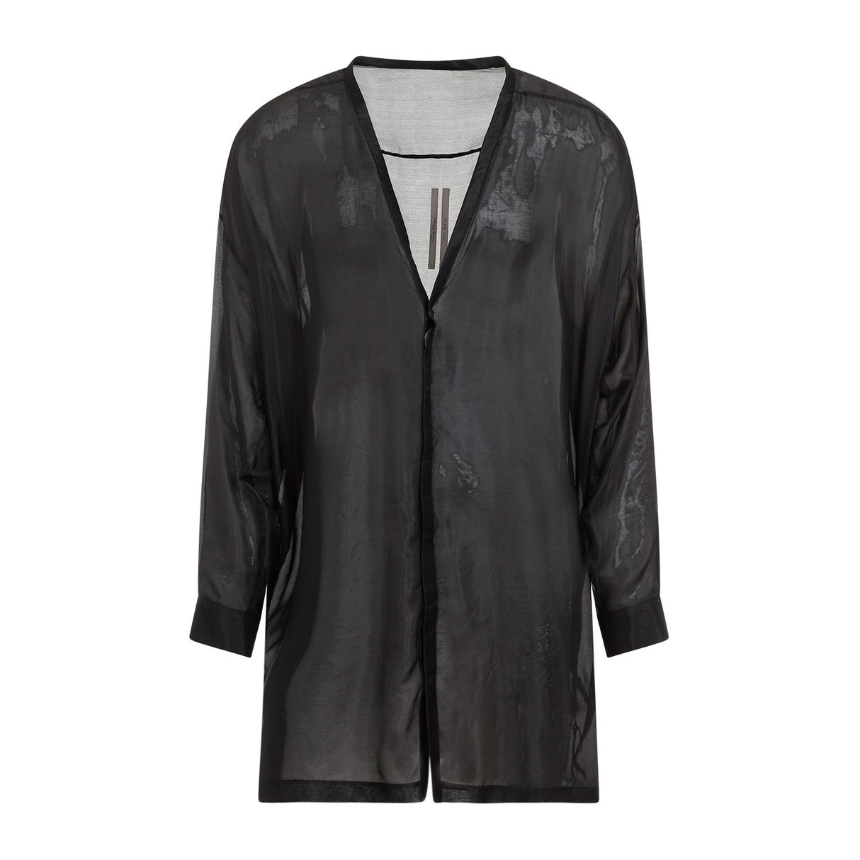 RICK OWENS Black Silk Men's Shirt for SS24 Fashion Season