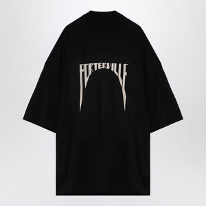 RICK OWENS Men's Classic Black Graphic Crew-Neck T-Shirt