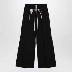 RICK OWENS Wide Cargo Trousers with Elastic Waist - Black