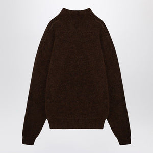 RICK OWENS Alpaca Blend Brown Over Jumper for Men