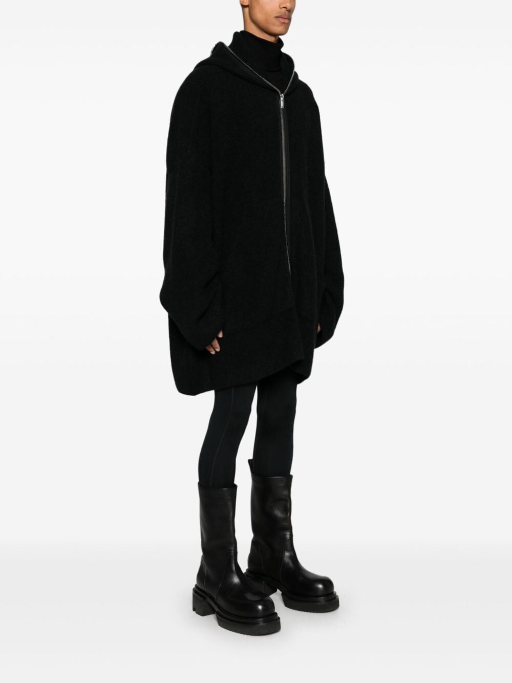 RICK OWENS Oversized Knit Gimp Hoodie for Men